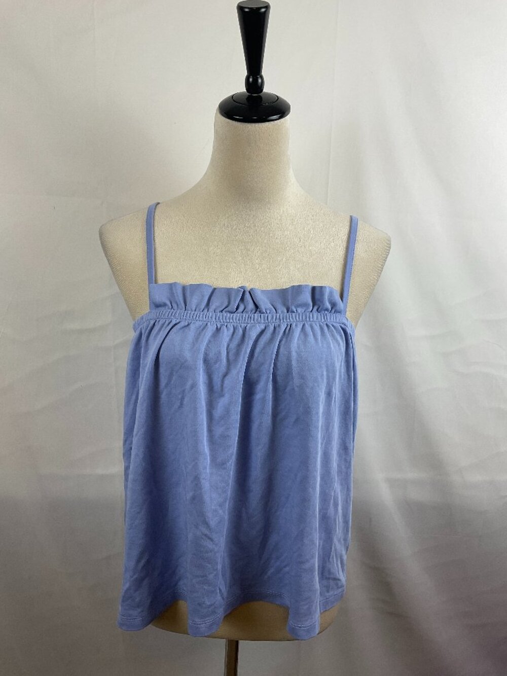 Lake Tank Top M Blue Spaghetti Strap Ruffle